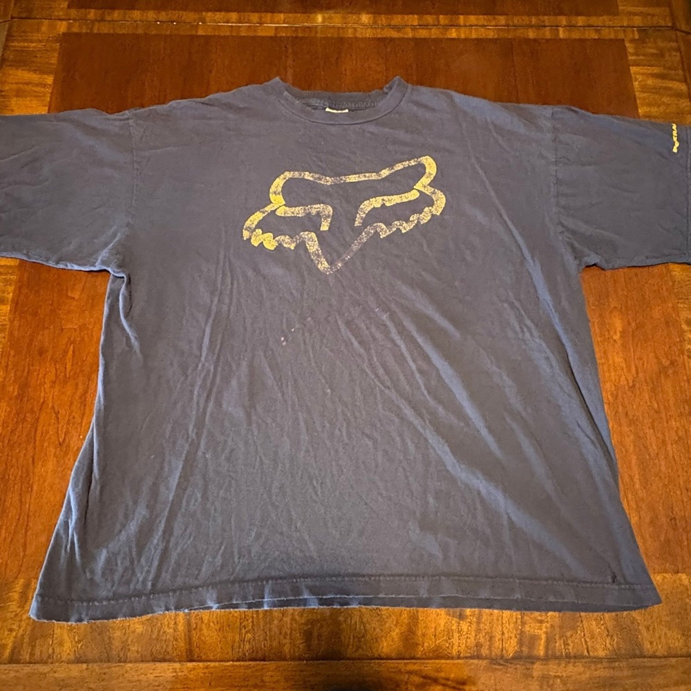 Fox Racing Logo Graphic T Shirt XL Black Gold Made In USA Moto Tee